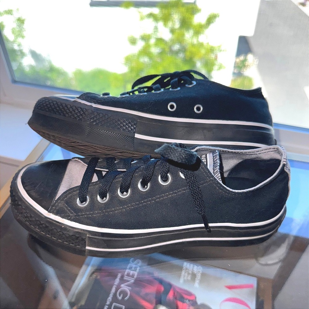 Converse Chuck Taylor All Star Lift Platform Low Top Black Grey Sneakers 171210C - Picture 3 of 12